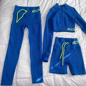 Blue Active Set with Neon Drawcord Accents